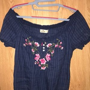 Off the shoulder floral shirt